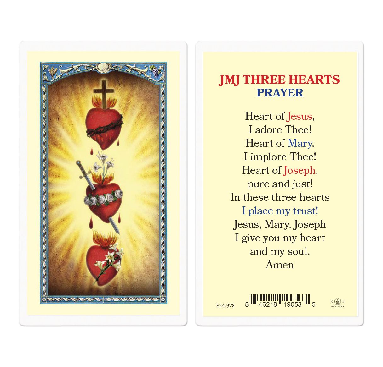 BM-Laminated-JMJ Three Hearts Prayer-E24-978