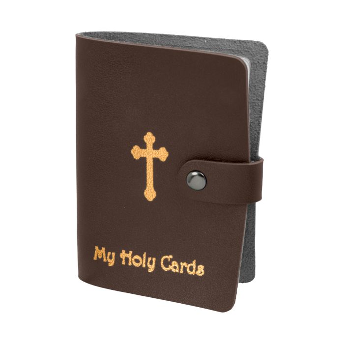 Prayer Card-Holder-Brown Leather