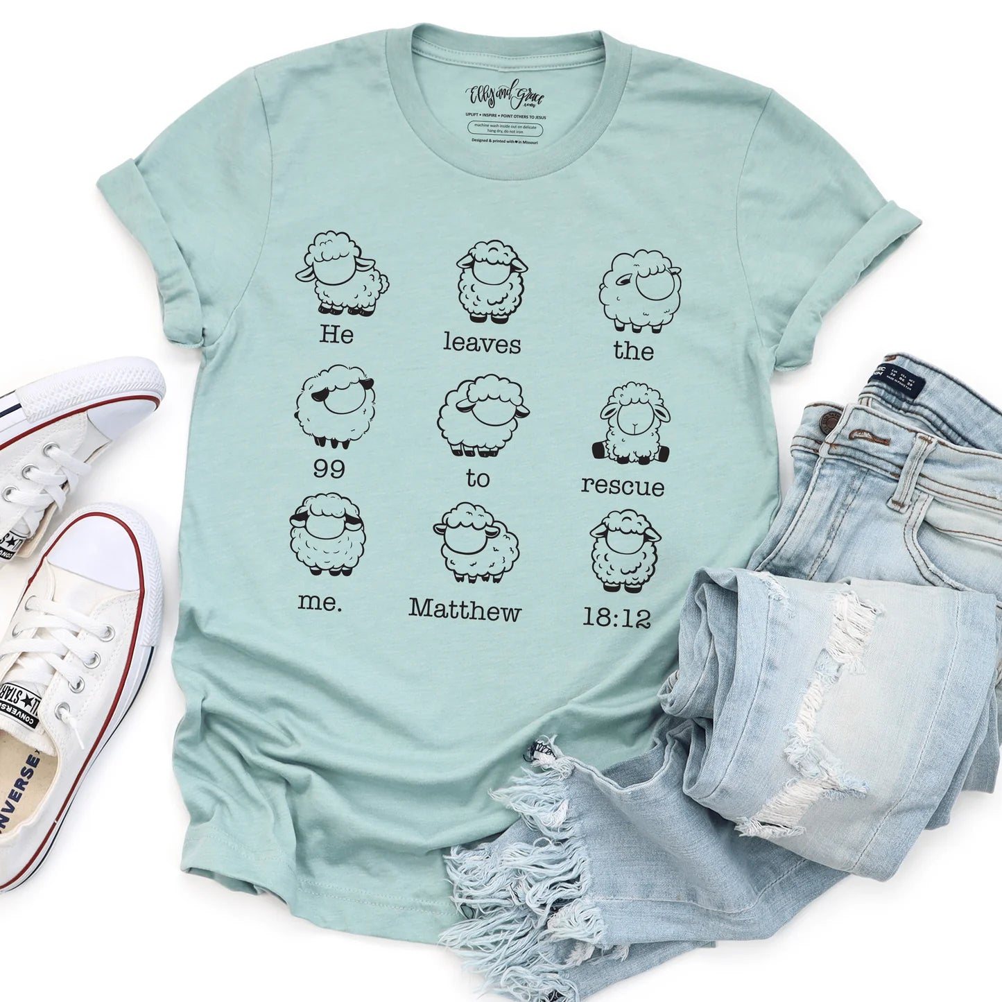TShirt-He Leaves The 99 Sheep-Elly And Grace