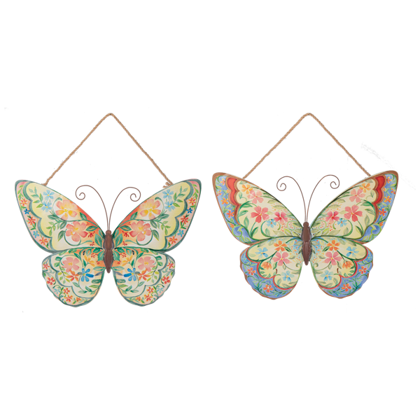 Wall Decor-Iron-Butterfly-Floral-Asst