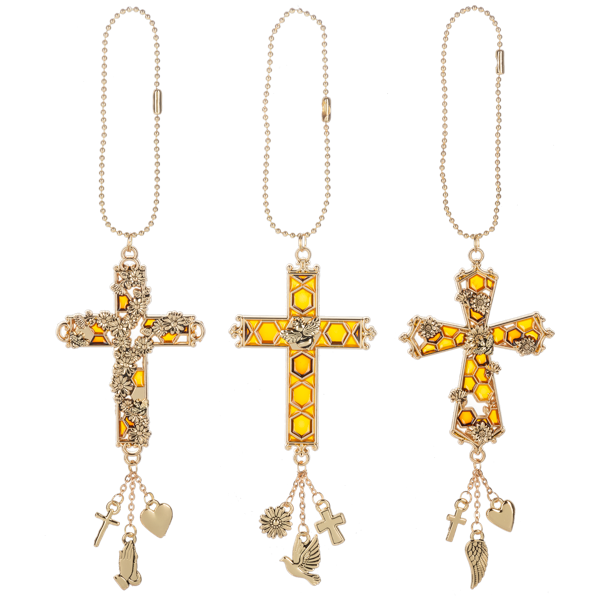 Car Charm-Hanging-Gold-Faith Gives You Wings-Asstd