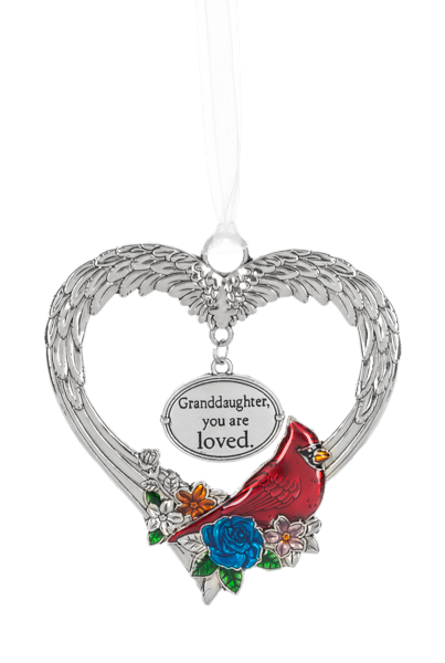Ornament-Cardinal-Heart-Granddaughter-Loved