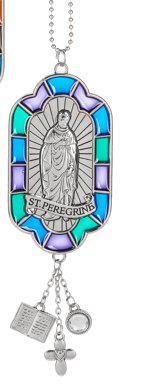 Car Charm-St Peregrine-Stained Glass