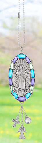 Car Charm-St Anthony-Stained glass