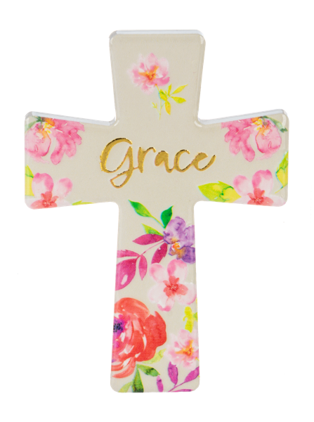 Magnet-Cross-Ceramic-Floral Asstd-3.5"