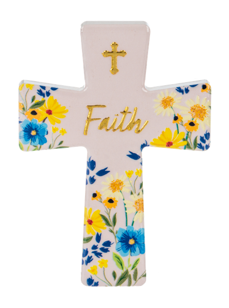 Magnet-Cross-Ceramic-Floral Asstd-3.5"
