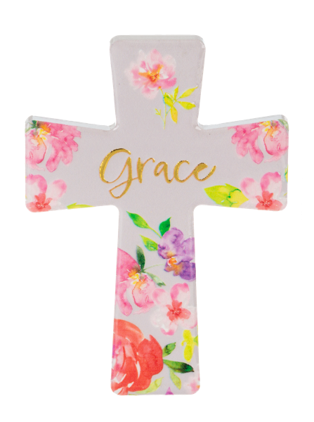 Magnet-Cross-Ceramic-Floral Asstd-3.5"