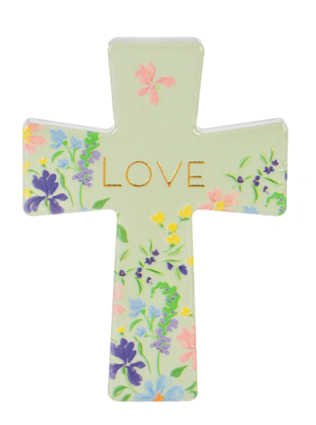 Magnet-Cross-Ceramic-Floral Asstd-3.5"