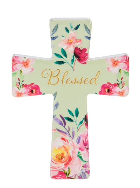 Magnet-Cross-Ceramic-Floral Asstd-3.5"