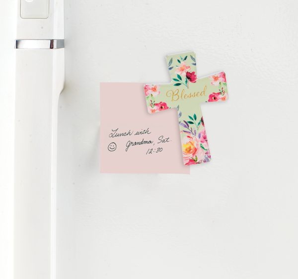 Magnet-Cross-Ceramic-Floral Asstd-3.5"