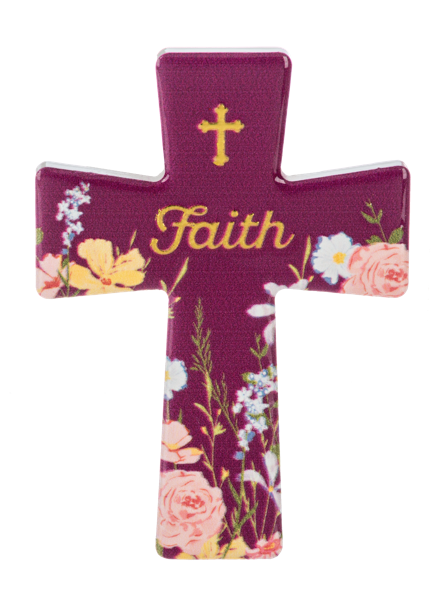 Magnet-Cross-Ceramic-Floral Asstd-3.5"