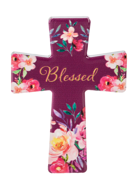Magnet-Cross-Ceramic-Floral Asstd-3.5"