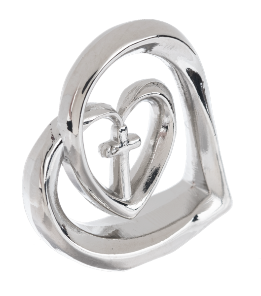 Charm-Sacred Union-Double Heart-Cross