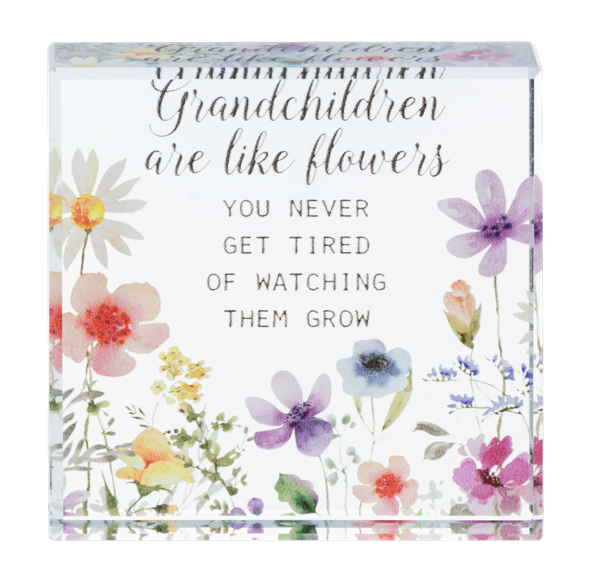 Block-Glass-Grandchildren Like Flowers-Floral