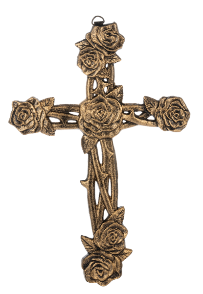 Cross-Wall-Rose & Thorn-11.875"