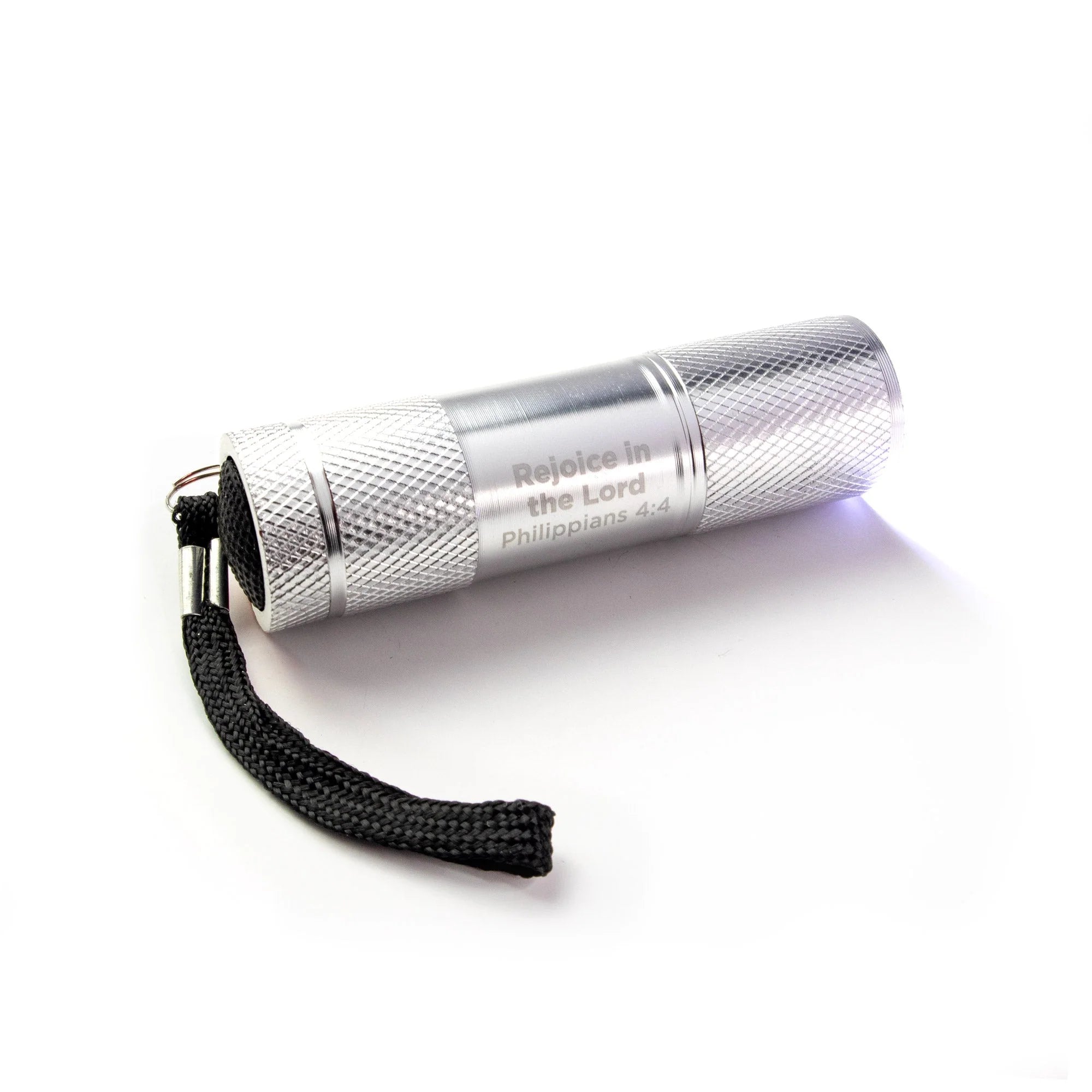 Flashlight-LED-Silver-Php 4:4-Rejoice In The Lord