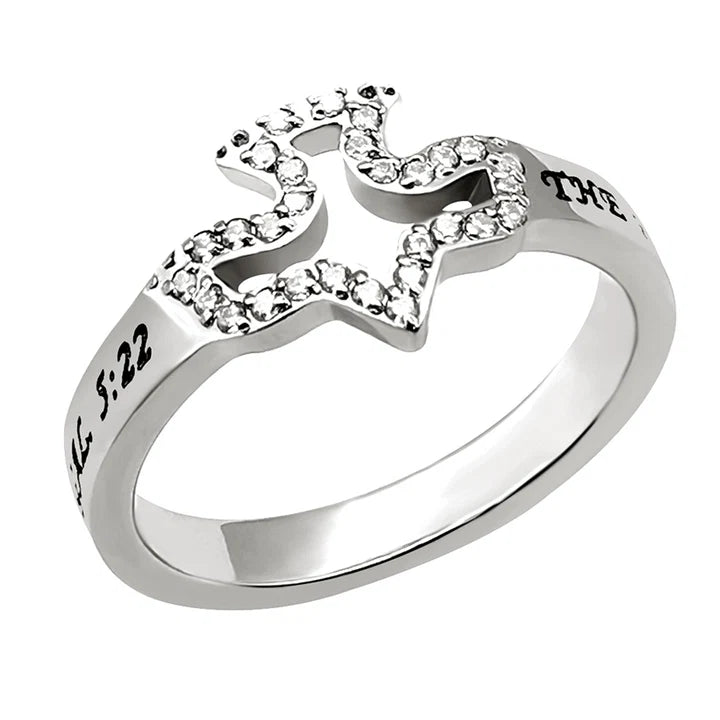 Ring-Gal 5:22-CZ Dove-Fruit of Spirit
