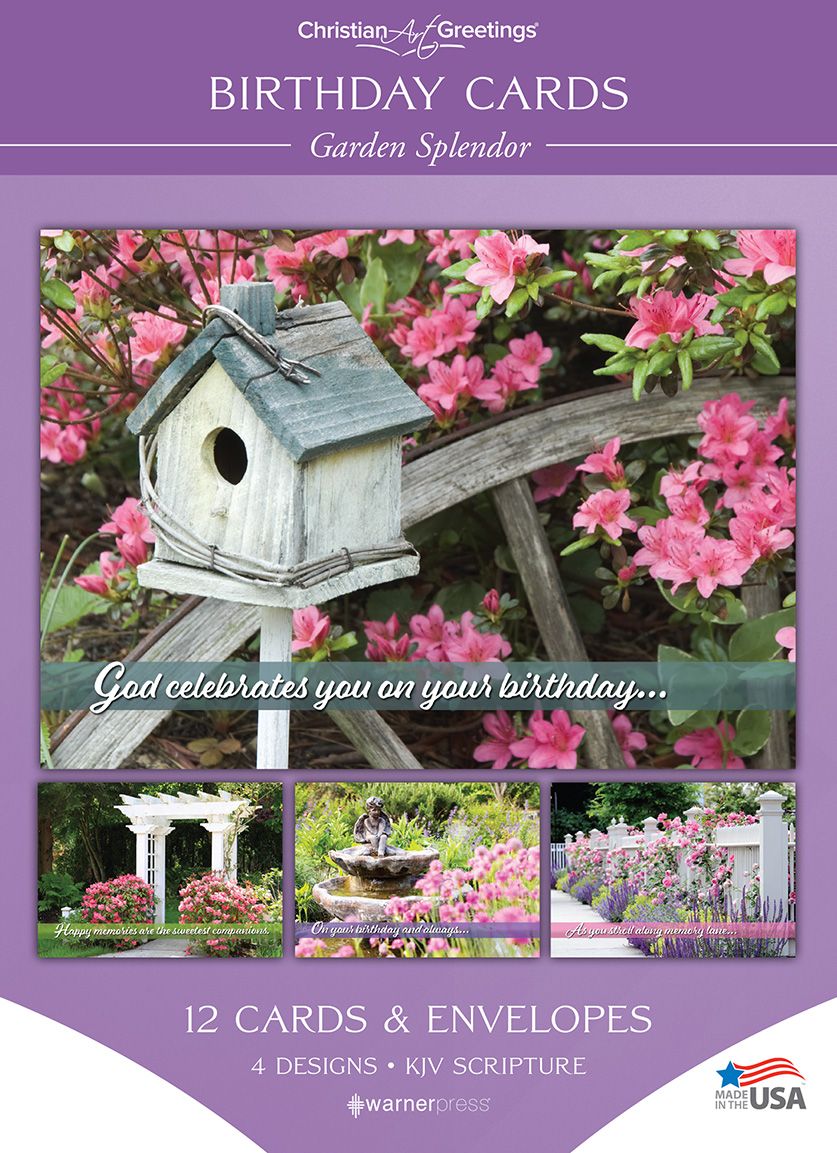Boxed Cards-12pk-Birthday-Garden Splendor-Pink Blooms