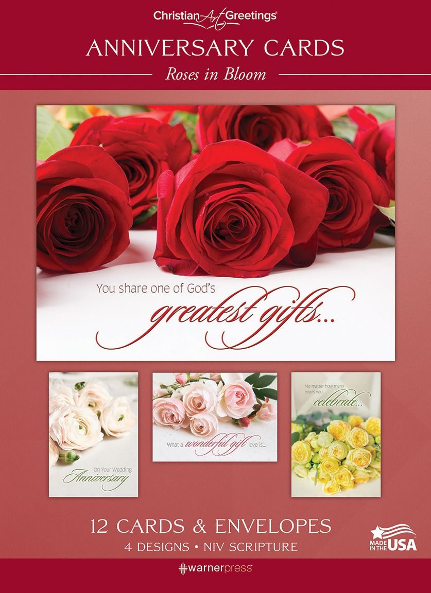 Boxed Cards-12pk-Anniversary-Roses In Bloom-NIV
