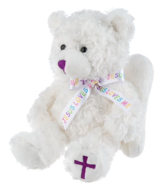 Stuffed-Angel Bear-Jesus Loves Me