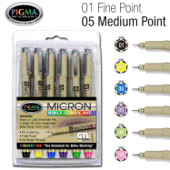 Pens/Asstd Colors/6ct/0.25mm0.45m