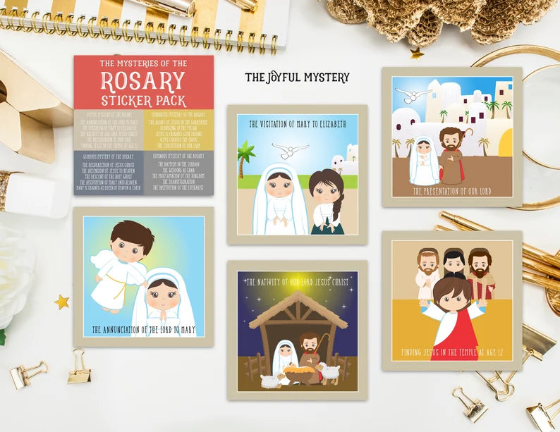 Stickers-Mysteries of the Rosary-20pk