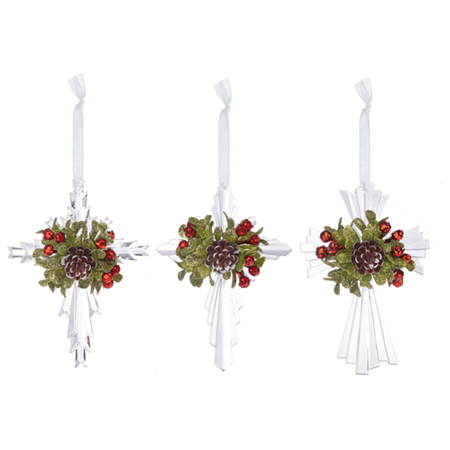Ornament-Christmas-Cross-Mistletoe-Assorted