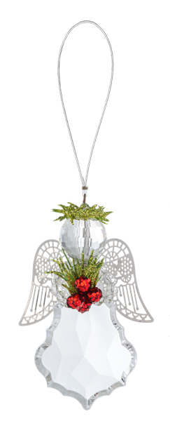 Ornament-Angel-Silver Wings-Krystal-Christmas