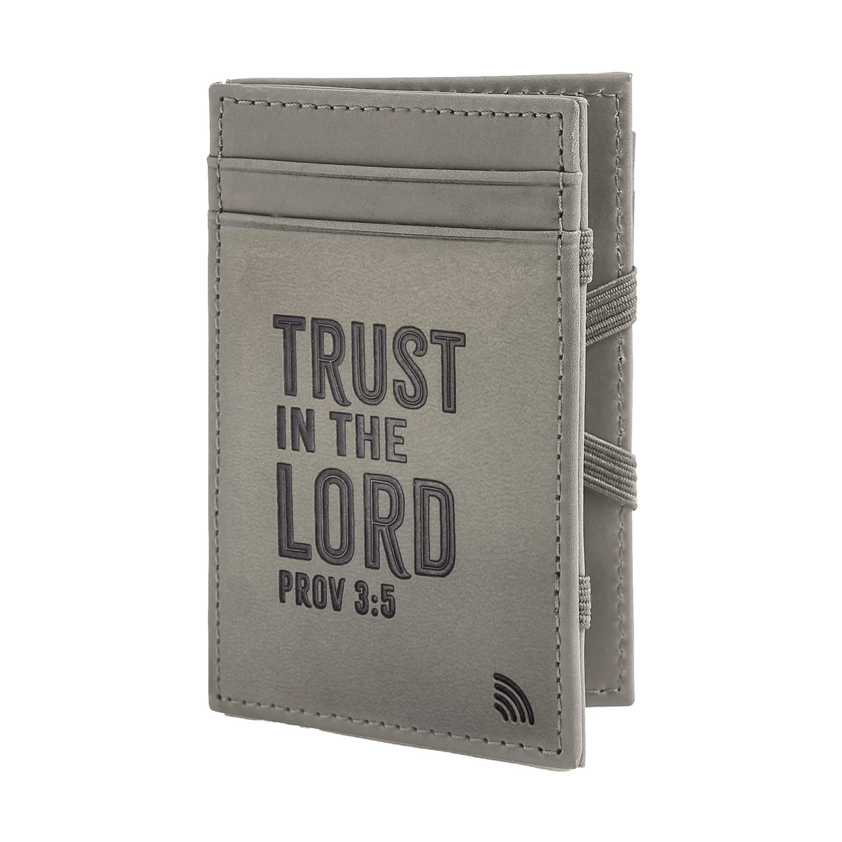 Wallet-Logos Tap-Leather-Pro 3:5-Trust In The Lord-Gray