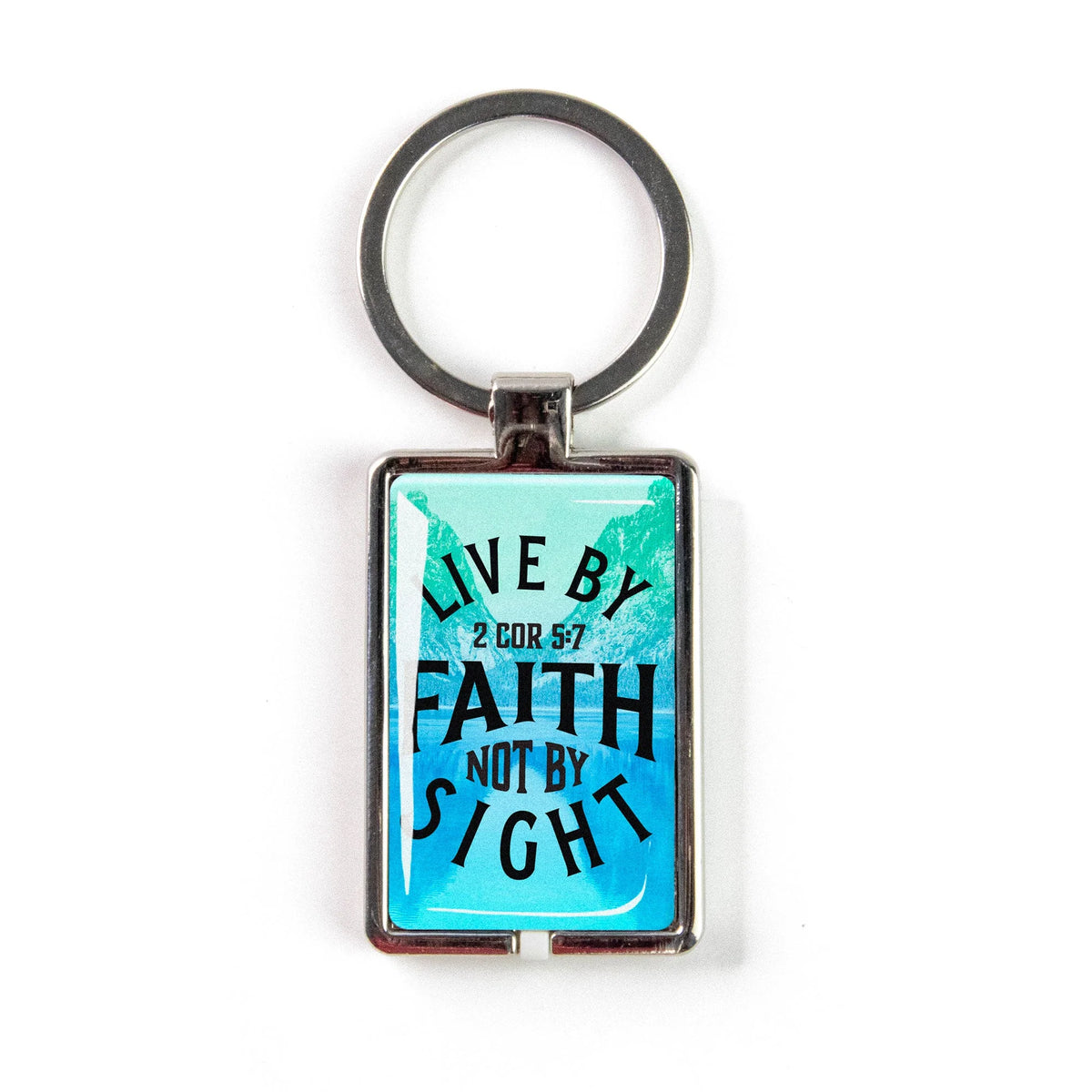 Keychain-Logos Tap-2Co 5:7-Live By Faith