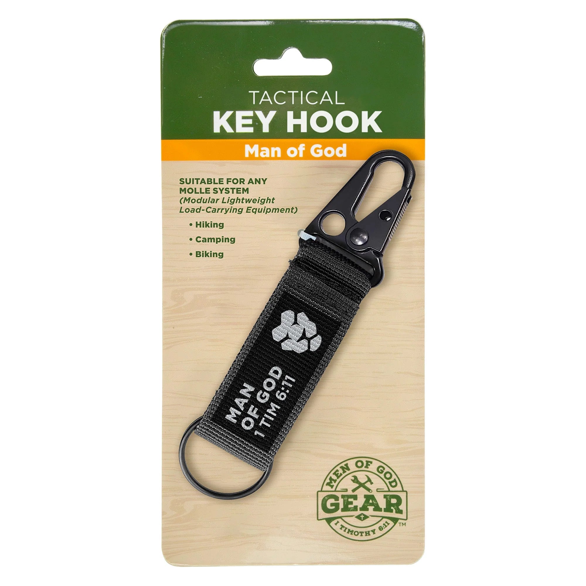 Keychain-Hook-Tactical-Blk-1Ti 6:11-Man Of God