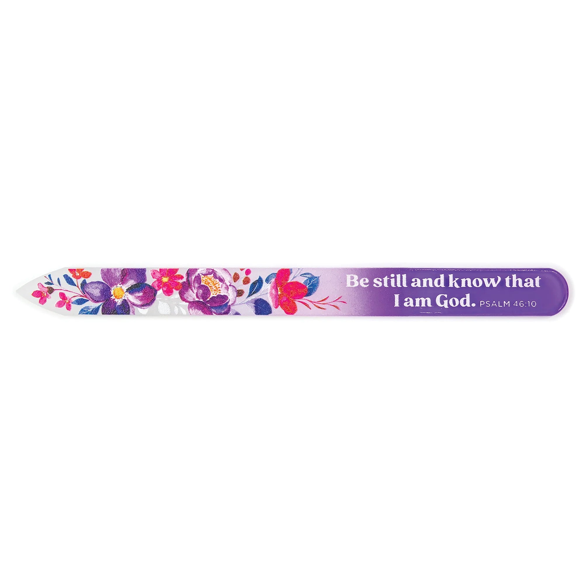 Nail File-Glass-Psa 46:10-Be Still And Know-Purple