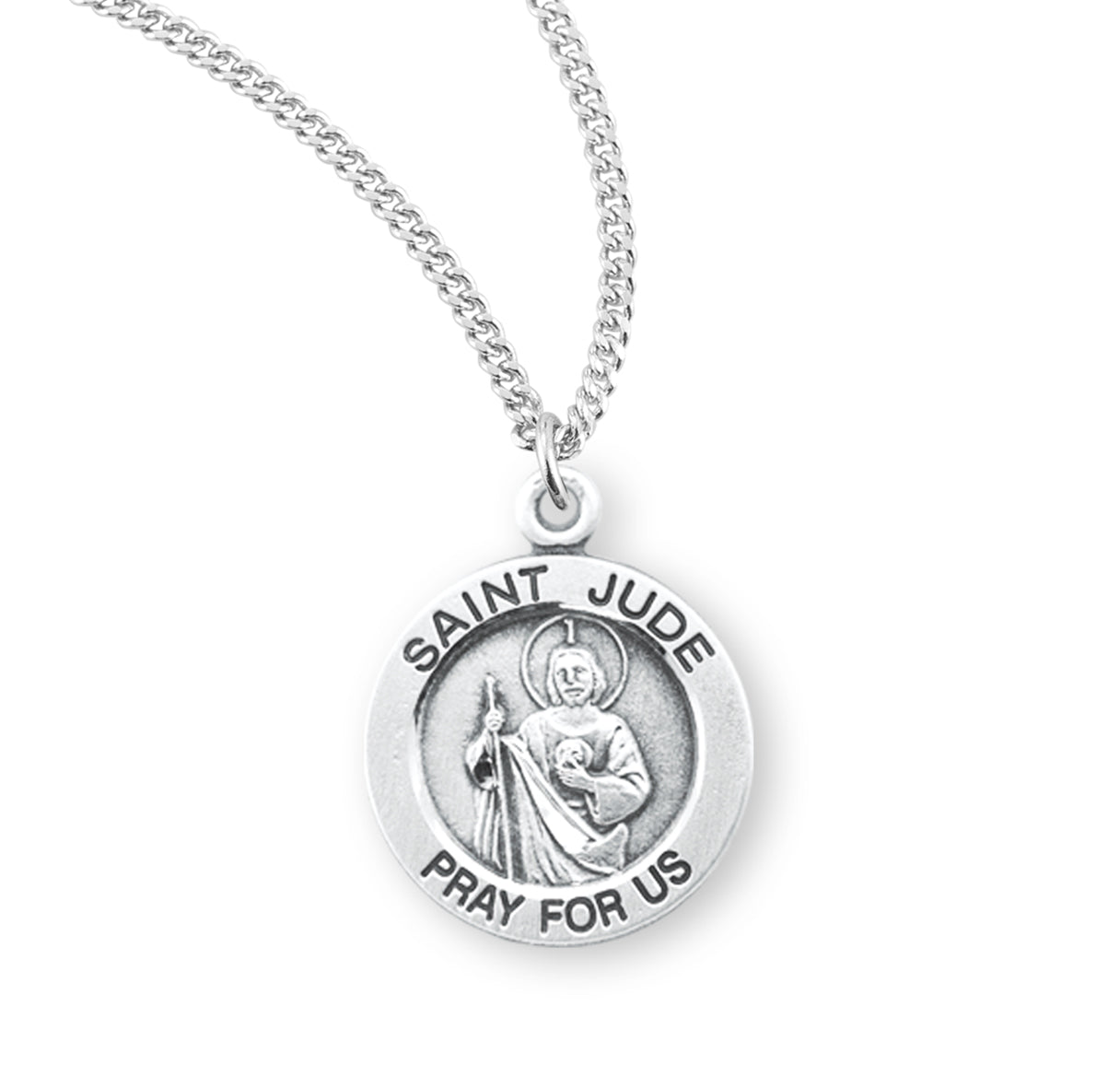 Necklace/18"/SS Medal-St Jude/Round