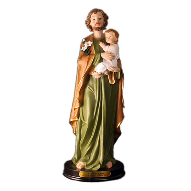 Statue-St Joseph-Wood Base-12"
