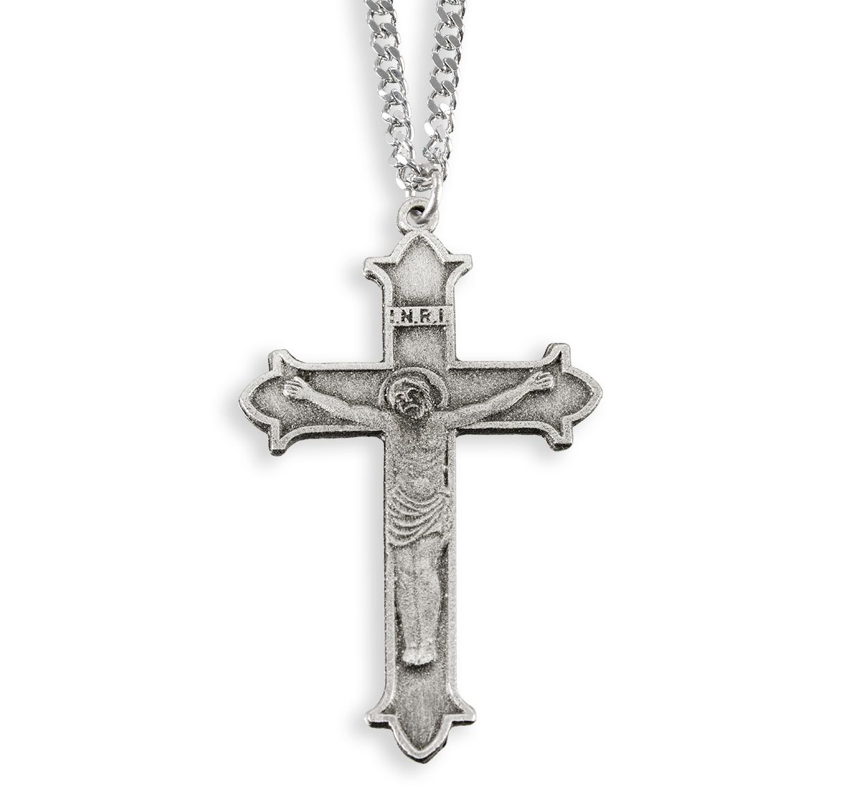 Necklace/Crucifix/18"/Pewter