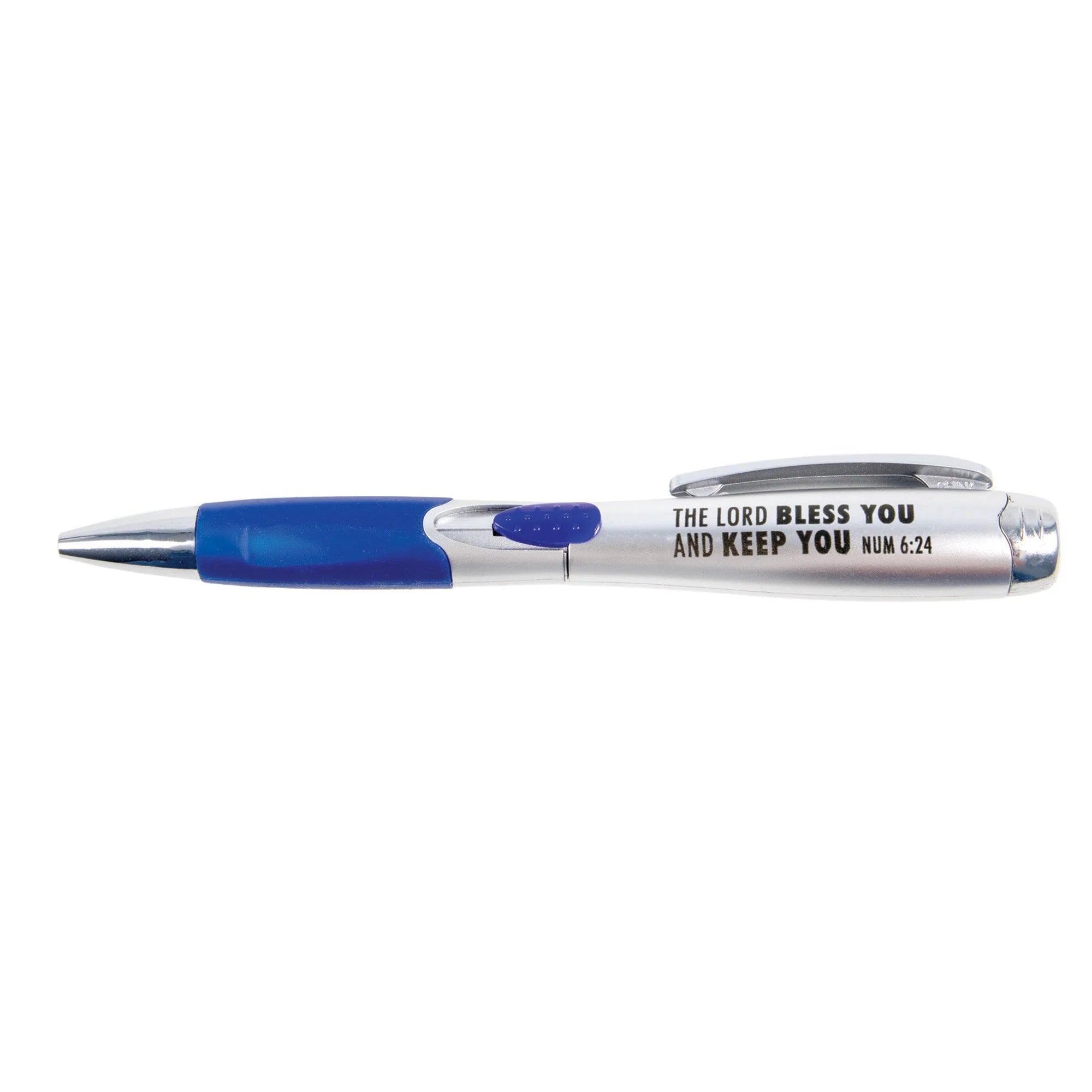 Pen-Flashlight-LED-Blue-Num 6:24-Bless You