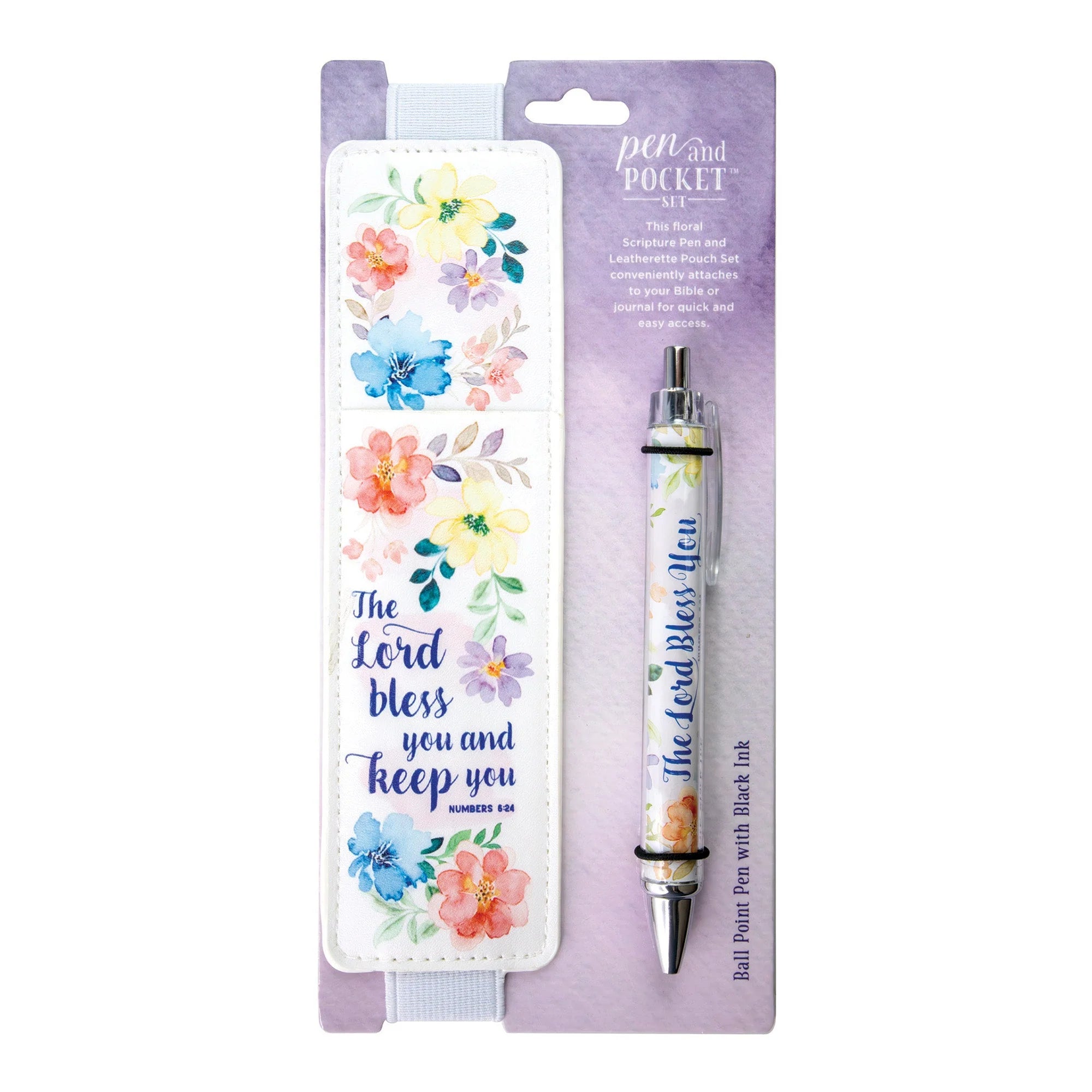 Pen Pouch Pen Set-Floral-Num 6:24-The Lord Bless You