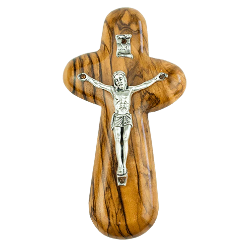 Crucifix-Handheld-Comfort-Olive Wood From Israel