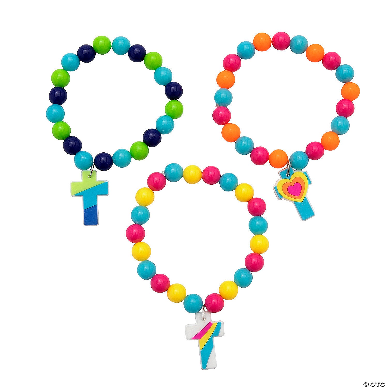 Bracelet-Cross Charm-Beaded