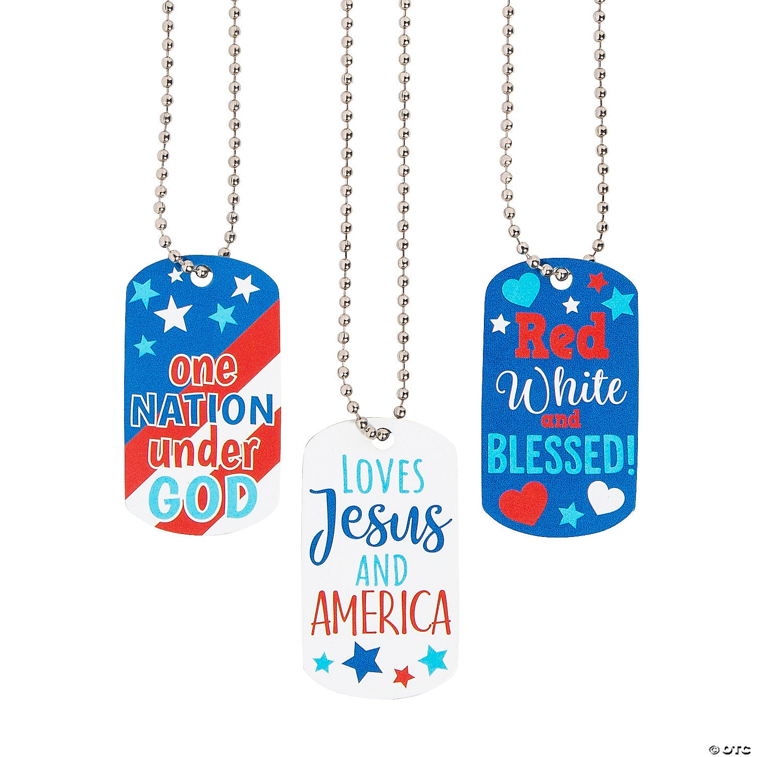Necklace-Dog Tag-Religious Patriotic-Assrtd