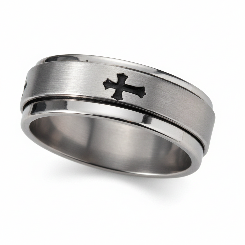 Ring at exact original angle on white background