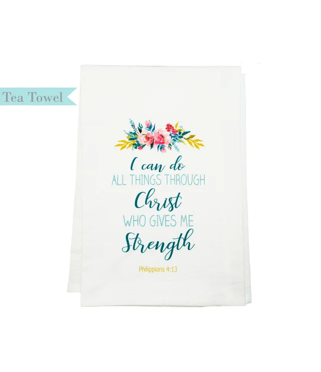 Tea Towel-26"-Php 4:13-All Things Through Christ