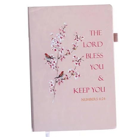 Journal-Pink Cherry Blossoms-Num 6:24-Lord Bless You