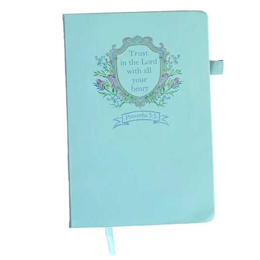 Journal-Mint Floral Crest-Pro 3:5-Trust The Lord