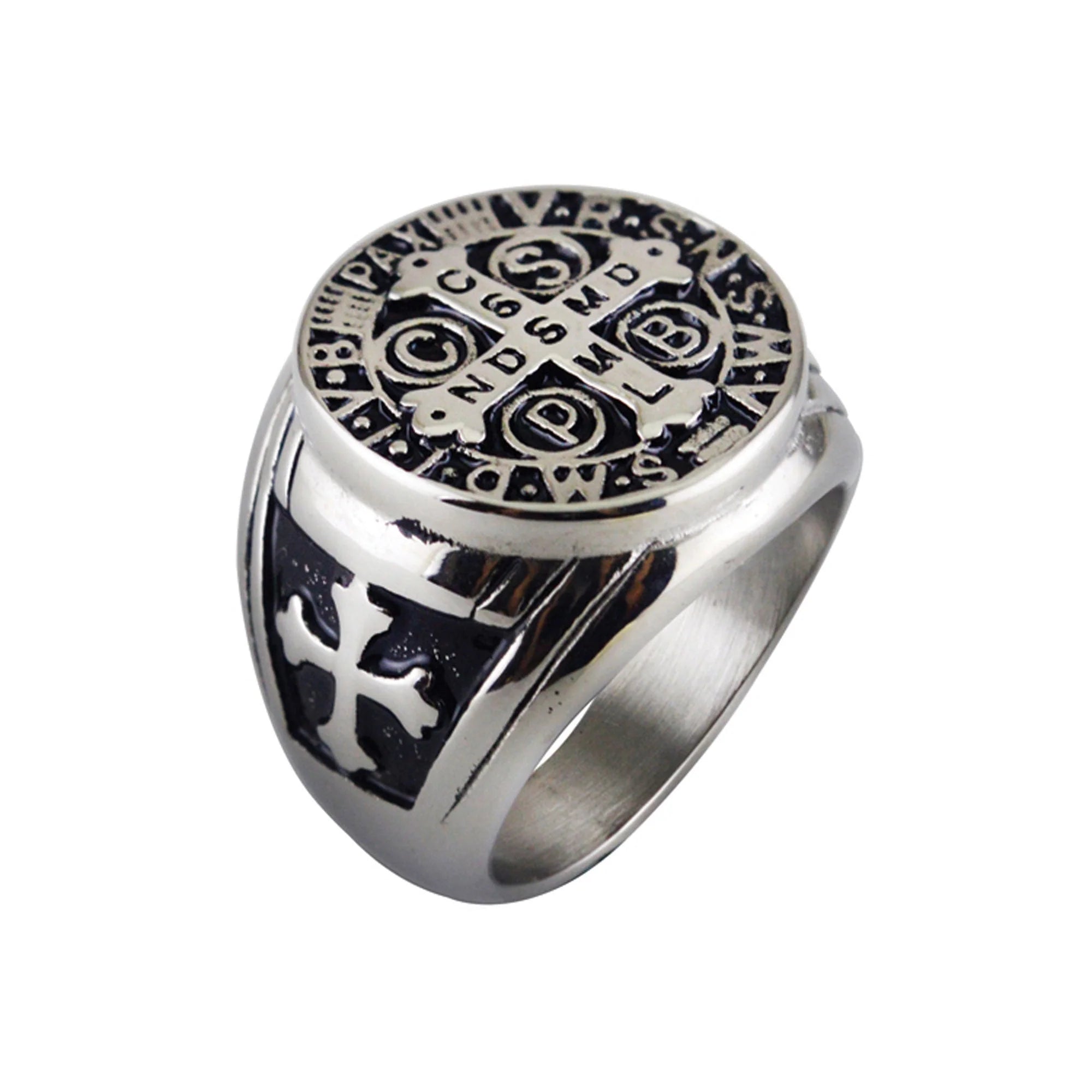 Ring-SS-St Benedict-Silver
