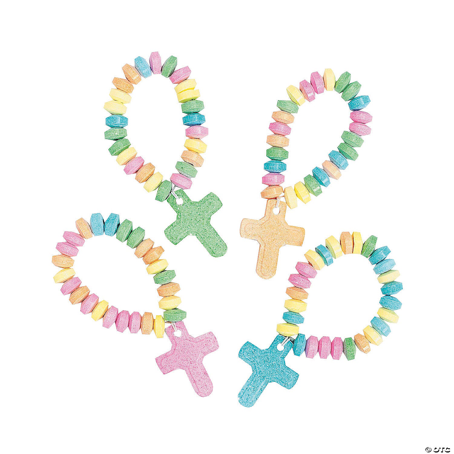 Candy-Bracelet-Cross-Asstd Colors-1.5"