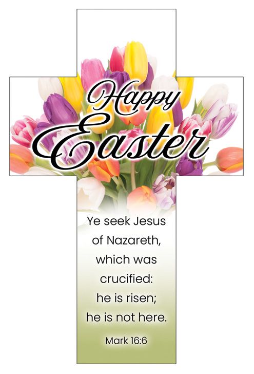 Bookmark-25pk-Cross-Mrk 16:6-Happy Easter