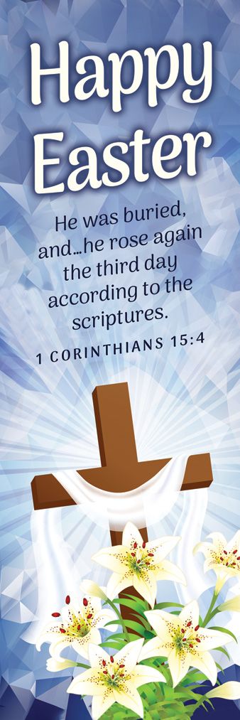 Bookmark-25pk-1Co 15:4-Happy Easter